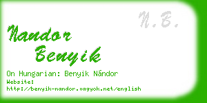 nandor benyik business card